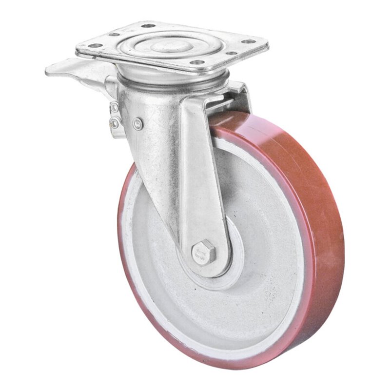 BS Rollen Lenkrolle N120.C10, m.Totalfestst. m.Platte, Ø 200, B 50mm