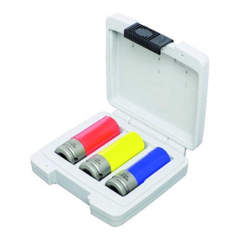 ASW Kraft-Steckschlüsseleinsatz- Satz mit Kunststoff-Hülse 1/2' 3-teilig