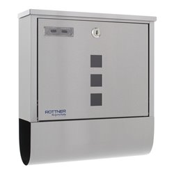 ROTTNER Briefkasten Costa mit Zylinderschloss Edelstahl matt gebürstet