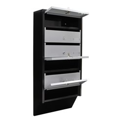 ROTTNER Briefkasten Depot 6,abschließb. silber/schwarz schwarz pulverbesch.