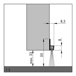ELLEN Türbodendichtung alu IBS 50 250cm m.PP Bürste