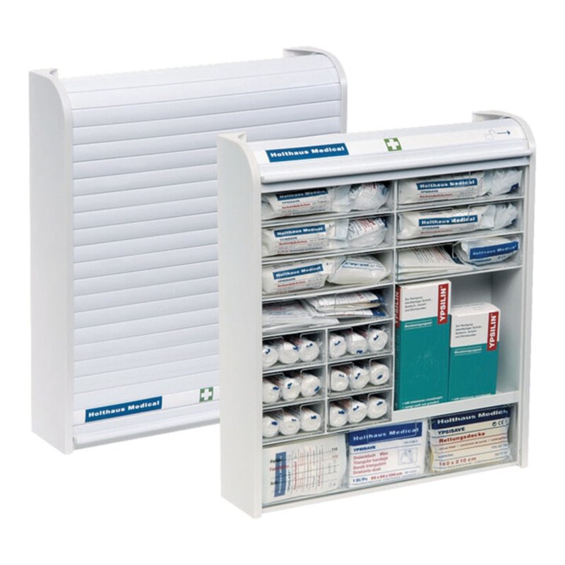 Verbandschrank Rollmed m.Rollo gef.,DIN 13157