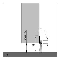 ELLEN Türbodendichtung alu IBS 39 250cm m.PP Bürste
