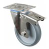 BS Rollen Lenkrolle m.Totalfestst. Rad, Durchmesser 150mm, H120.B43, 140kg Edelstahl