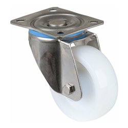 BS Rollen Lenkrolle HS100.B14, mit Platte, Durchmesser 100, B 35mm, 300kg, Kunststoff