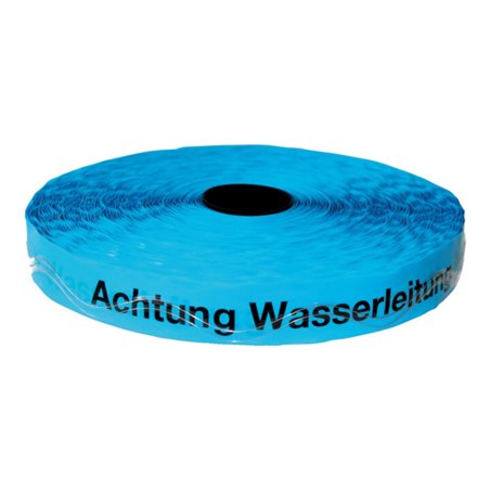 KELMAPLAST Ortungsband m. 2 Edelstahldrähten Achtung Wasserleitung blau Breite 40mm