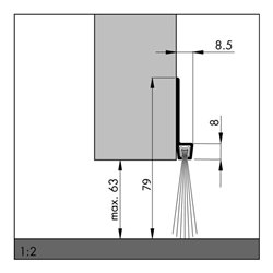 ELLEN Türbodendichtung alu IBS 80 100cm m.PP Bürste