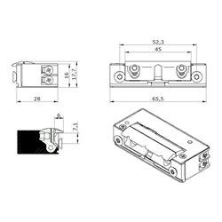 Opener & Closers E-Öffner 5U4X10 12 V DC R uhestrom