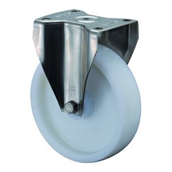 BS Rollen Bockrolle, Durchmesser 200mm, B 50mm, 700kg, HS110 .B14, mit Anschraubplatte weiß