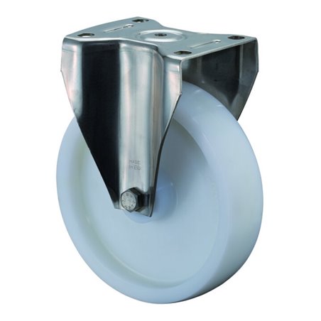 BS Rollen Bockrolle, Durchmesser 200mm, B 50mm, 700kg, HS110 .B14, mit Anschraubplatte weiß