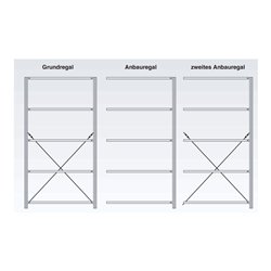 Regalwerk BERT Ordnungsregal Grundfeld bestückt