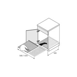 Hettich Wasserschutzmatte zuschneidbar 9079862, 1200x 580mm Polystyrol