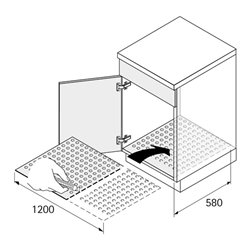 Hettich Wasserschutzmatte zuschneidbar 9079862, 1200x 580mm Polystyrol
