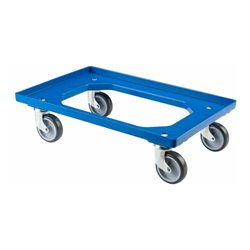 BS Rollen Allzweckrollersammler mit Platte TPR, blau, TK 250kg