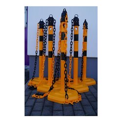 TEMKA Kettenpfosten - Set, g/s 6 Pfosten + 5x3m Kette