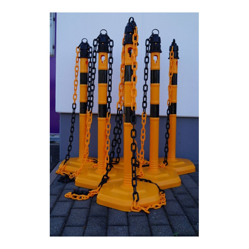 TEMKA Kettenpfosten - Set, g/s 6 Pfosten + 5x3m Kette