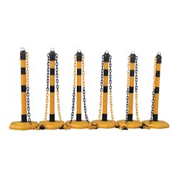 TEMKA Kettenpfosten - Set, g/s 6 Pfosten + 5x3m Kette