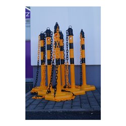 TEMKA Kettenpfosten - Set, g/s 6 Pfosten + 5x3m Kette