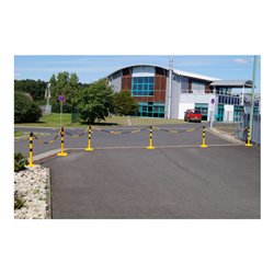 TEMKA Kettenpfosten - Set, g/s 6 Pfosten + 5x3m Kette