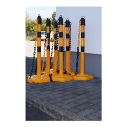 TEMKA Kettenpfosten - Set, g/s 6 Pfosten + 5x3m Kette