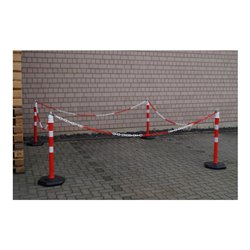 TEMKA Kettenpfosten - Set, r/w 6 Pfosten + 5x3m Kette
