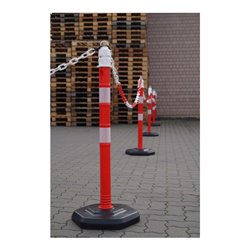 TEMKA Kettenpfosten - Set, r/w 6 Pfosten + 5x3m Kette