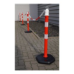 TEMKA Kettenpfosten - Set, r/w 6 Pfosten + 5x3m Kette