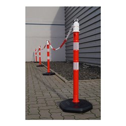 TEMKA Kettenpfosten - Set, r/w 6 Pfosten + 5x3m Kette