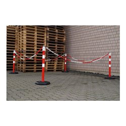 TEMKA Kettenpfosten - Set, r/w 6 Pfosten + 5x3m Kette