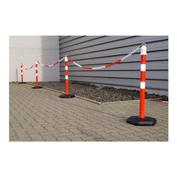 TEMKA Kettenpfosten - Set, r/w 6 Pfosten + 5x3m Kette