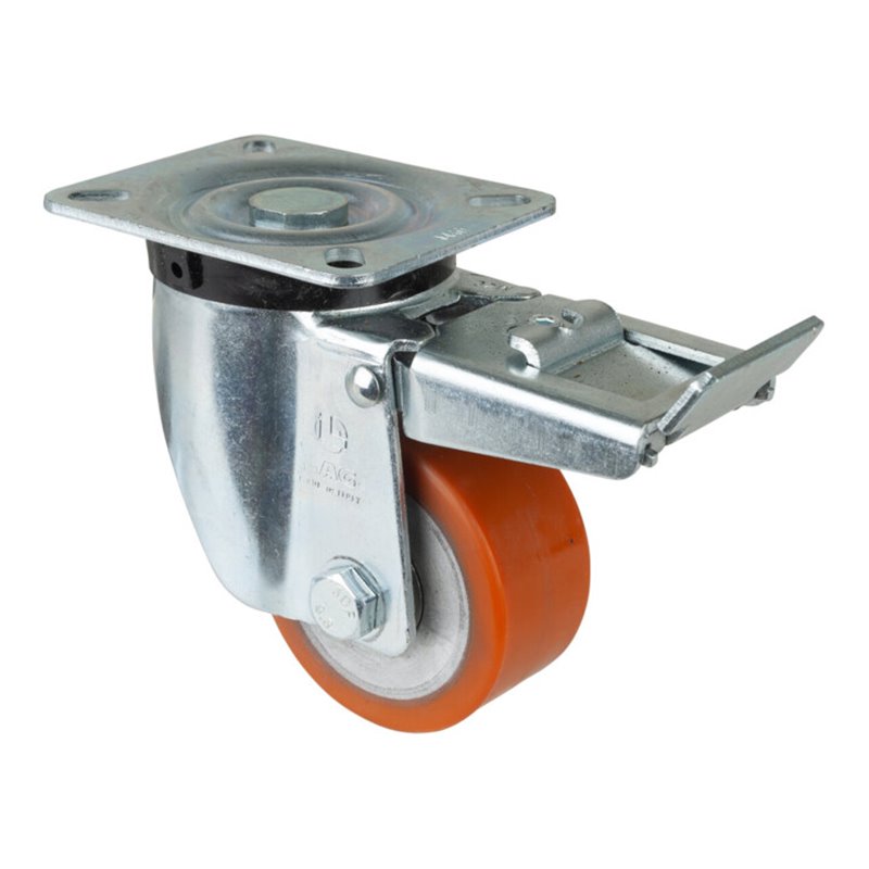 BS Rollen Lenkrolle N120.B90, m. Festst. m.Platte, Ø 80, B 40mm