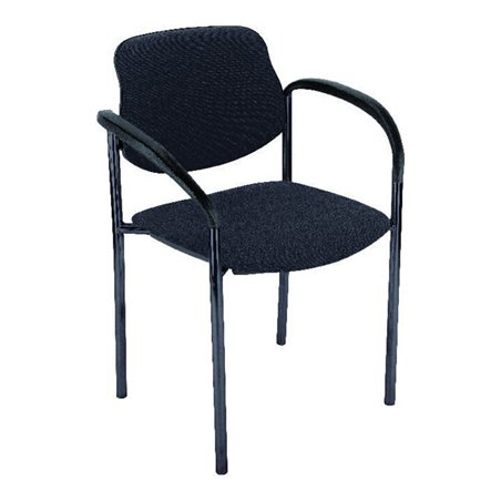Besucher-Stuhl STYL m.Arml. schwarz/blau