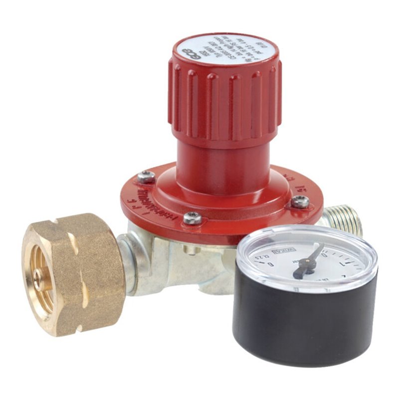 GCE Regler für Propanflaschen 5/11/33kg mit Manometer Gasdruck 0,5-4bar