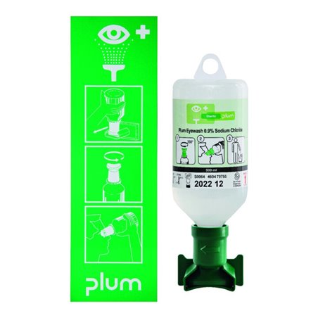 PLUM Augenspülstation, inkl. Fl., 500 ml u. Wandhalter