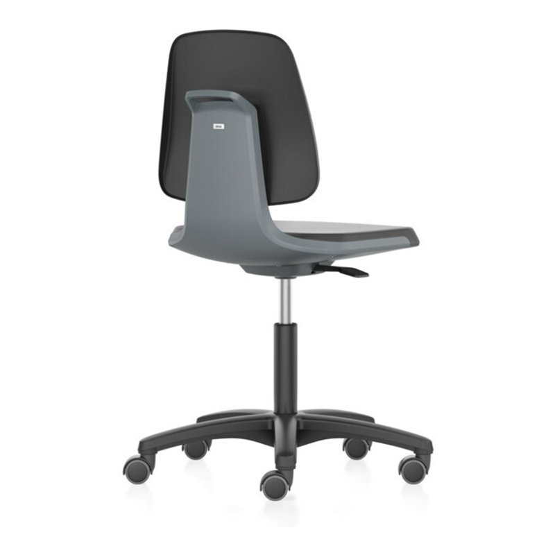 bimos Arbeitsstuhl Labsit 2, K-Leder anthrazit Sitzhöhe 450-650 mm mit Rollen