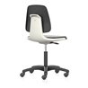 bimos Arbeitsstuhl Labsit 2, K-Leder weiß Sitzhöhe 450-650 mm mit Rollen