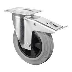 BS Rollen Lenkrolle mit Totalfeststeller, Durchmesser 200mm, L420.B46 205kg, Stahl