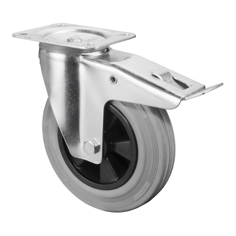 BS Rollen Lenkrolle mit Totalfeststeller, Durchmesser 200mm, L420.B46 205kg, Stahl