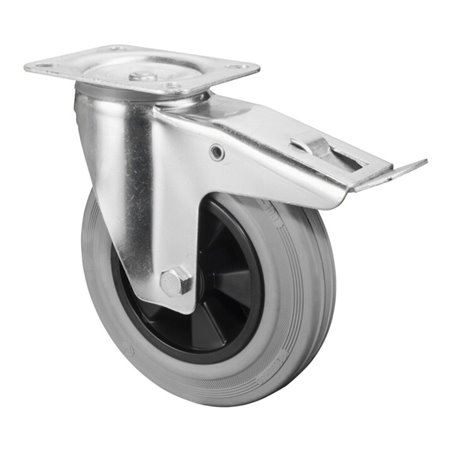 BS Rollen Lenkrolle mit Totalfeststeller, Durchmesser 200mm, L420.B46 205kg, Stahl