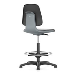 bimos Arbeitsstuhl Labsit 3, K-Leder anthrazit Sitzhöhe 520-770 mm