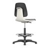 bimos Arbeitsstuhl Labsit 3, K-Leder weiß Sitzhöhe 520-770 mm
