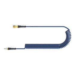 Lüdecke Spiralschlauch PU blau, Kupplung u Stecker NW7,2 10x6,5mm 3m