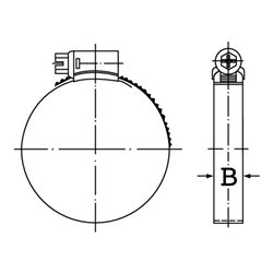 IDEAL-Schlemper Schlauchschelle DIN3017 W5, 12mm, 270-290mm