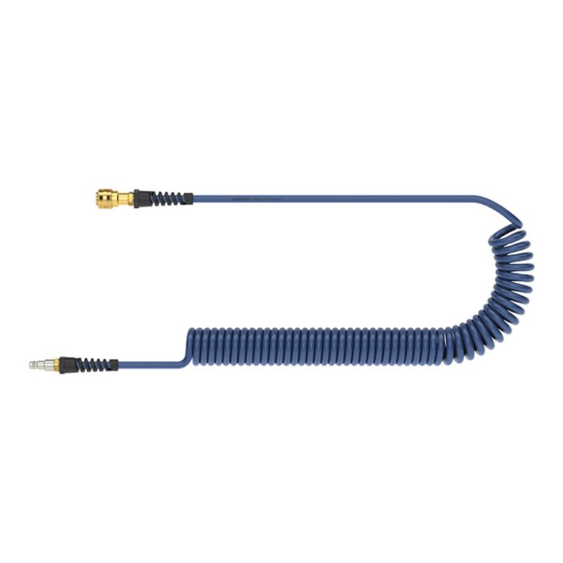 Lüdecke Spiralschlauch PU blau, Kupplung u Stecker NW7,2 12x8mm 6m