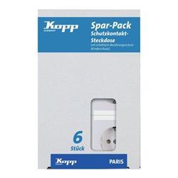 Kopp Profi-Pack a 6 UP Schuko- Steckdosen PAR arkt. ws m. Kinderschutz