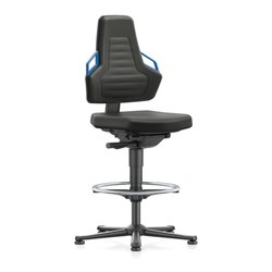 bimos Arbeitsstuhl Nexxit 3 Griff blau Sitzhöhe 570-820 mm Stoff schwarz,Fußring
