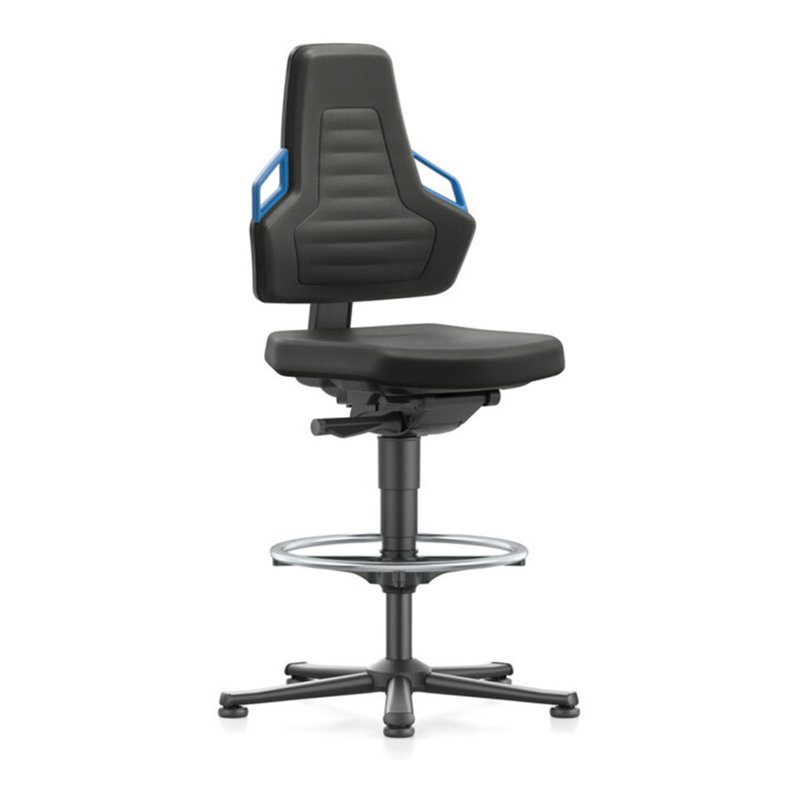 bimos Arbeitsstuhl Nexxit 3 Griff blau Sitzhöhe 570-820 mm Stoff schwarz,Fußring
