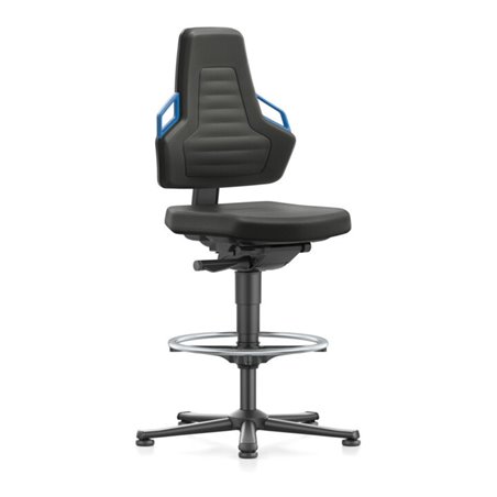 bimos Arbeitsstuhl Nexxit 3 Griff blau Sitzhöhe 570-820 mm Stoff schwarz,Fußring