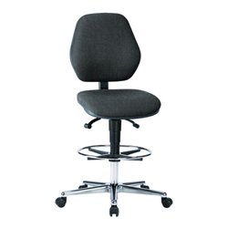 bimos Arbeitsstuhl Stoffpolster schwarz Sitzhöhe 620-870 mm mit Rollen / Fußring