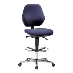 bimos Arbeitsstuhl Stoffpolster blau Sitzhöhe 620-870 mm mit Rollen / Fußring